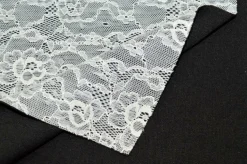 TESSUTO PIZZO JERSEY BIANCO E NERO