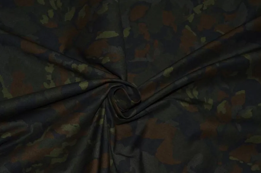 TESSUTO POPELINE COTONE FANTASIA CAMOUFLAGE SCURO