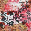 TESSUTO POPELINE PURO COTONE FANTASIA FIORE ROSSO