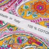 TESSUTO POPELINE PURO COTONE FANTASIA CASHMERE GIALLA
