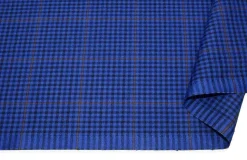 TESSUTO PRINCIPE DI GALLES MISTO LANA SETA AZZURRO