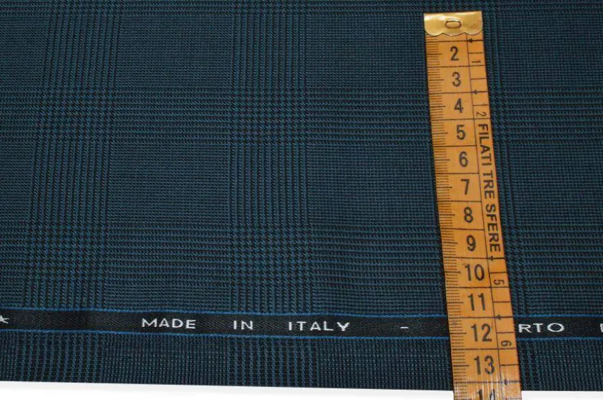 TESSUTO PRINCIPE DI GALLES PURA LANA SUPER 120'S BLU