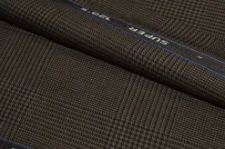 TESSUTO PRINCIPE DI GALLES PURA LANA SUPER 120'S MARRONE