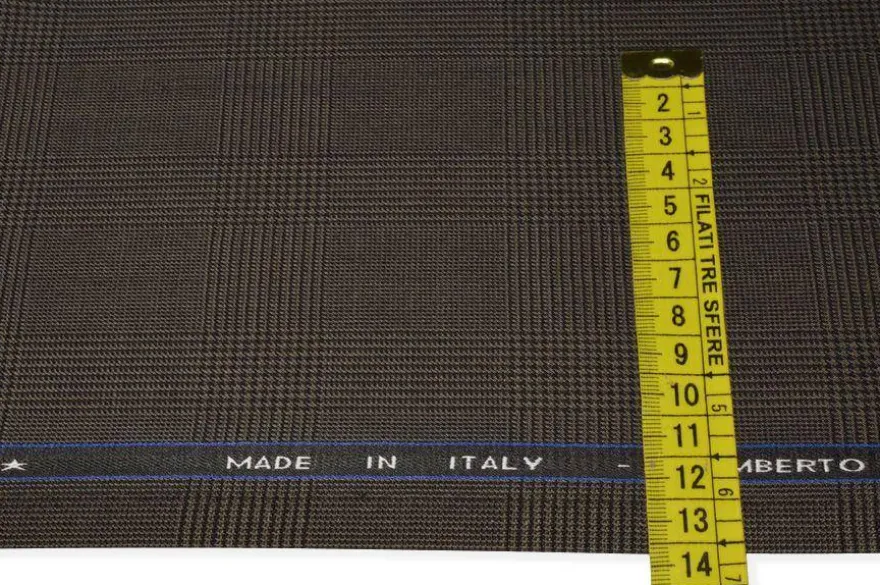 TESSUTO PRINCIPE DI GALLES PURA LANA SUPER 120'S MARRONE