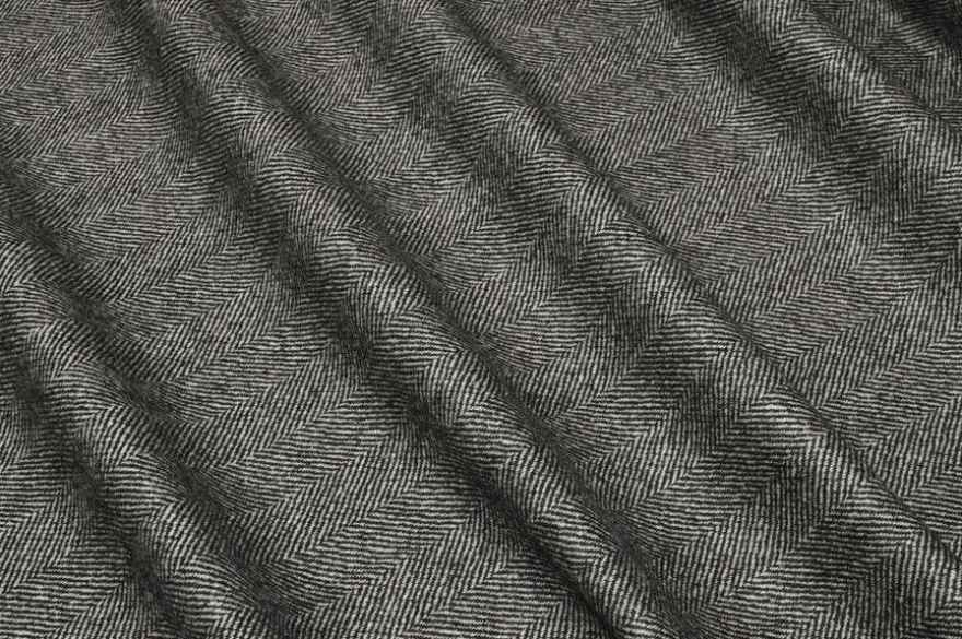 TESSUTO PURA LANA ADESIVATO SPINATO BIANCO NERO
