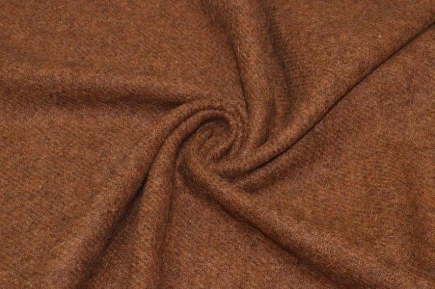 TESSUTO PURA LANA EFFETTO SHETLAND TABACCO MELANGE