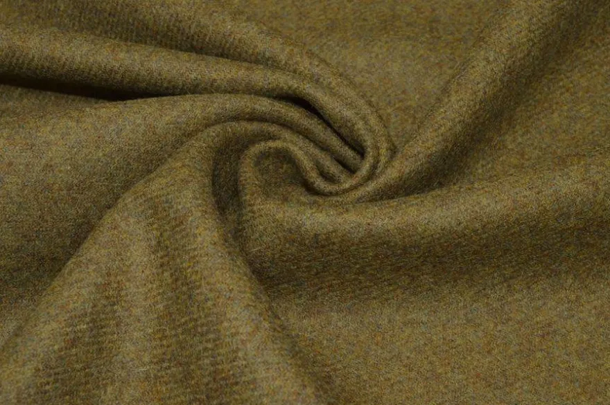 TESSUTO PURA LANA EFFETTO SHETLAND VERDE MELANGE