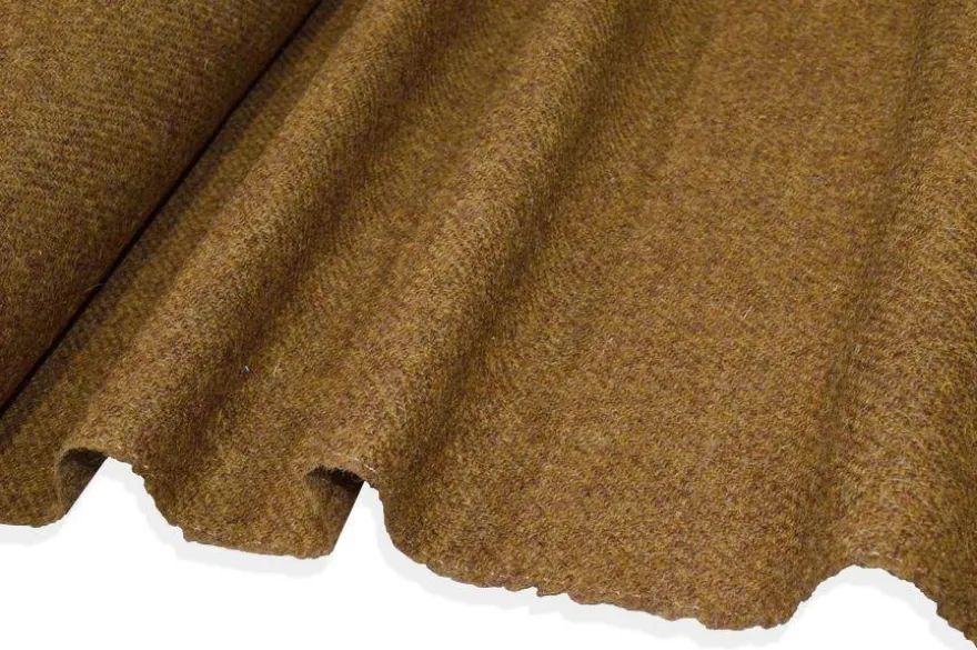 TESSUTO PURA LANA HARRIS TWEED COLOR TABACCO