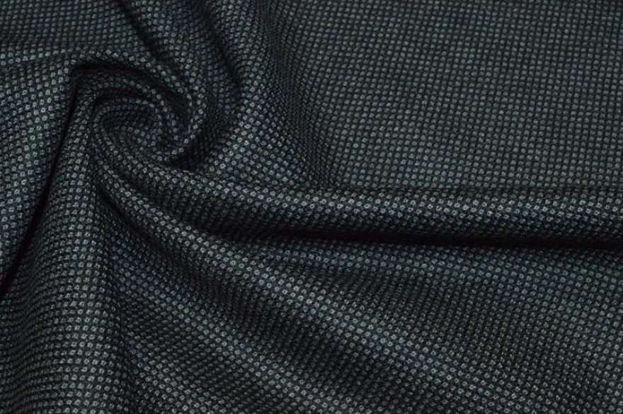 TESSUTO PURA LANA MERINO OCCHIO DI PERNICE GRIGIO NERO