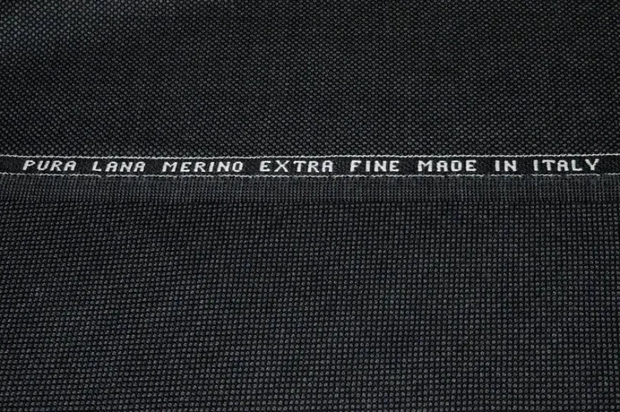TESSUTO PURA LANA MERINO OCCHIO DI PERNICE GRIGIO NERO