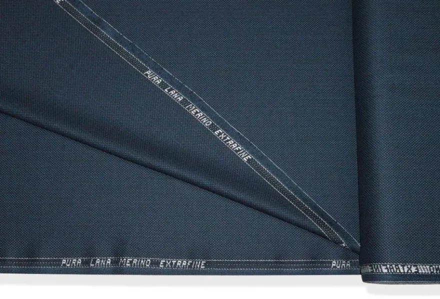 TESSUTO PURA LANA MERINO OCCHIO DI PERNICE BLU NERO