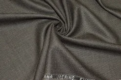 TESSUTO PURA LANA MERINO OCCHIO DI PERNICE MASTICE NERO