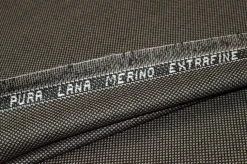 TESSUTO PURA LANA MERINO OCCHIO DI PERNICE MASTICE NERO