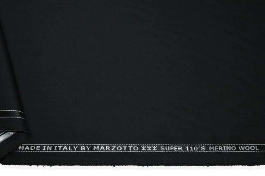 TESSUTO PURA LANA MERINO 110'S MARZOTTO NERO