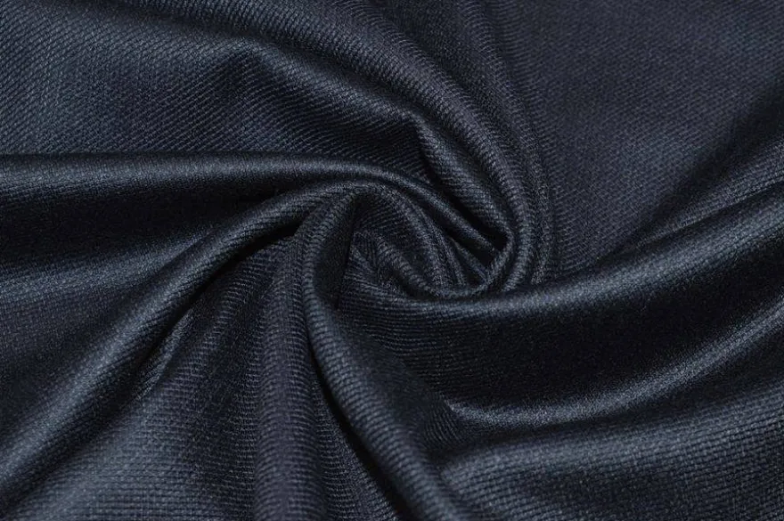 TESSUTO PURA LANA PETTINATA MICRO RIGHINA BLU