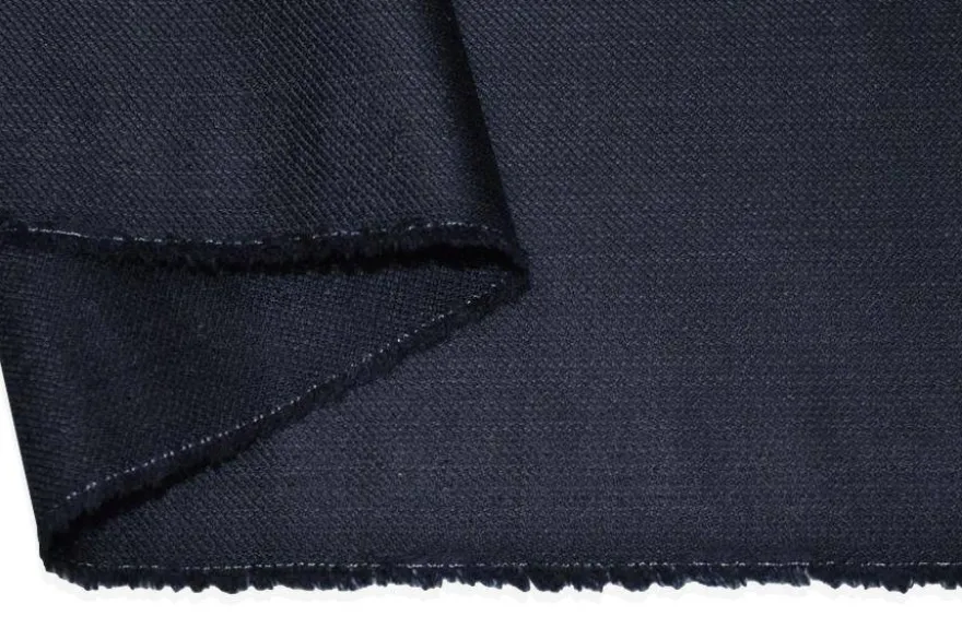 TESSUTO PURA LANA PETTINATA MICRO RIGHINA BLU
