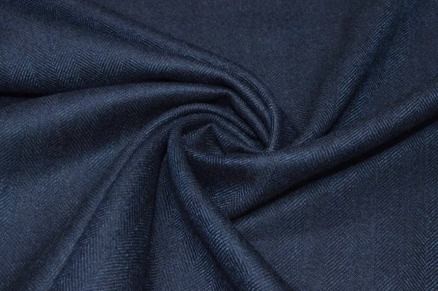 TESSUTO PURA LANA SPINATO BLU