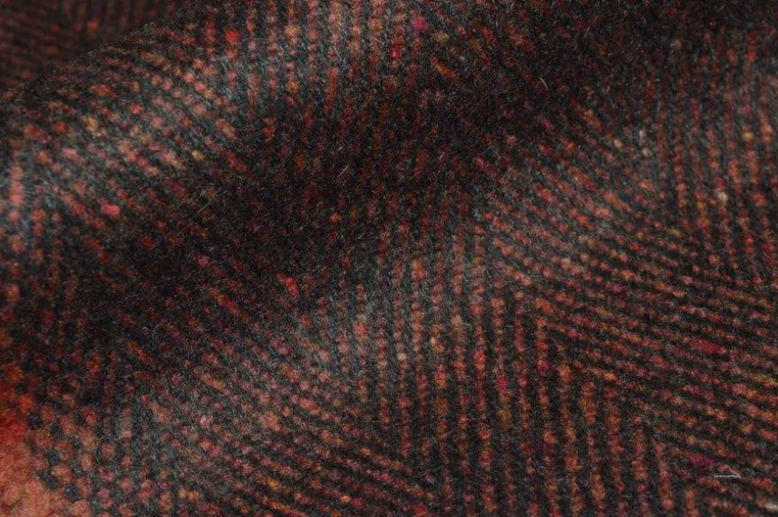 TESSUTO PURA LANA SPINATO COLOR BRUCIATO