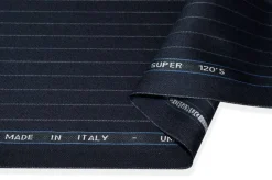 TESSUTO PURA LANA SUPER 120'S GESSATO BLU