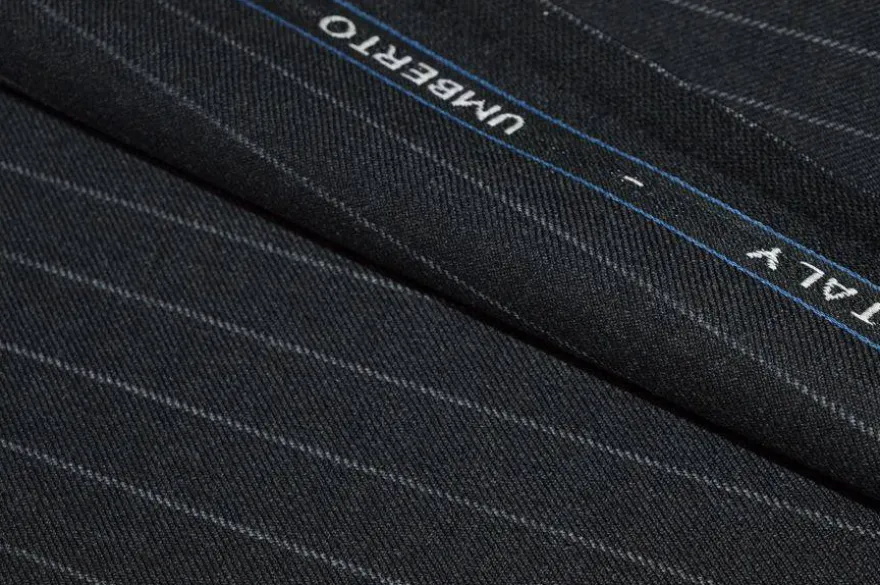 TESSUTO PURA LANA SUPER 120'S GESSATO GRIGIO ANTRACITE