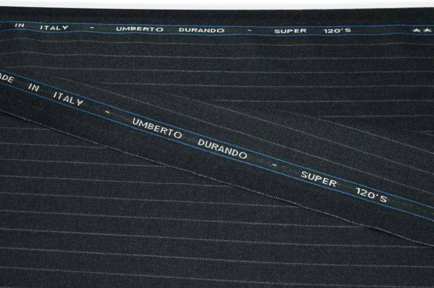 TESSUTO PURA LANA SUPER 120'S GESSATO GRIGIO ANTRACITE