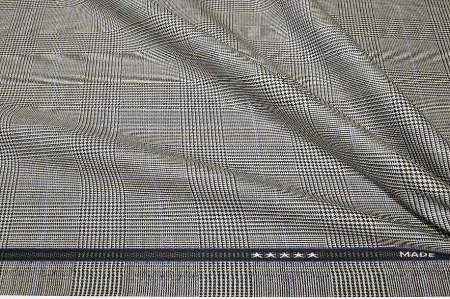 TESSUTO PURA LANA SUPER 120'S PRINCIPE DI GALLES RIQUARDO BLU