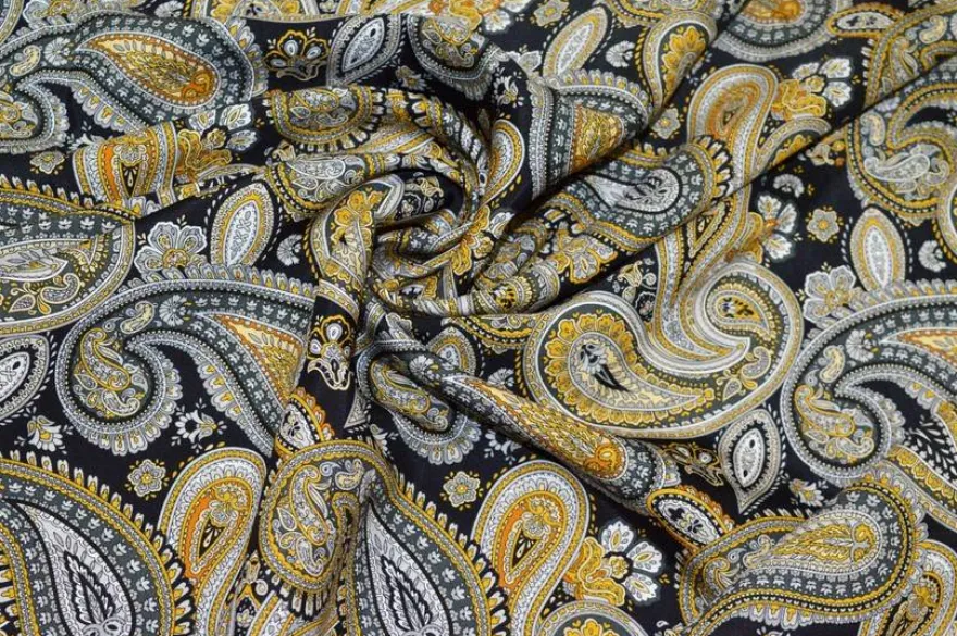 TESSUTO PURA VISCOSA DISEGNO CASHMERE GRIGIO