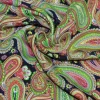 TESSUTO PURA VISCOSA DISEGNO CASHMERE VERDE ROSA