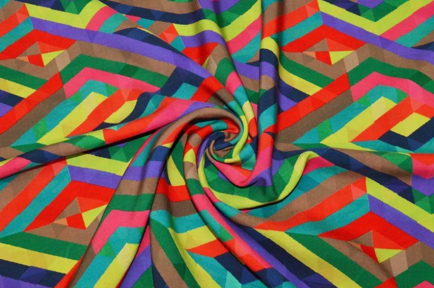 TESSUTO PURA VISCOSA FANTASIA GEOMETRICA