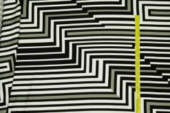 TESSUTO PURA VISCOSA FANTASIA GEOMETRICA BIANCO NERO
