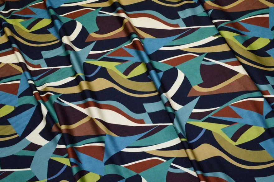 TESSUTO PURA VISCOSA FANTASIA MODA MULTICOLOR 116