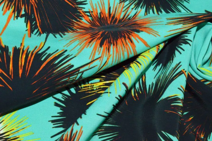 TESSUTO PURA VISCOSA FONDO VERDE ACQUA