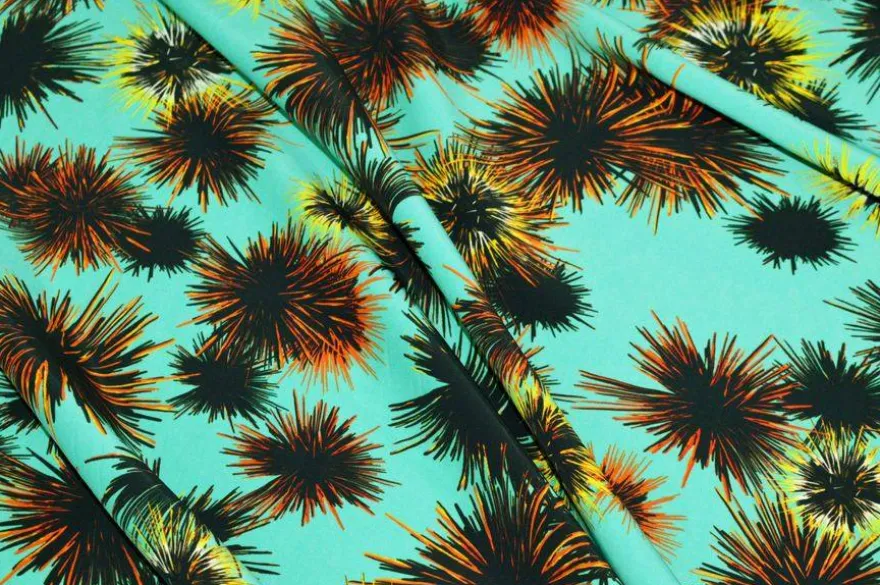 TESSUTO PURA VISCOSA FONDO VERDE ACQUA