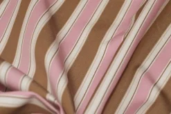 TESSUTO PURO COTONE CAMICERIA RIGA BEIGE E ROSA