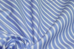 TESSUTO PURO COTONE CAMICERIA RIGA AZZURRA