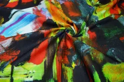TESSUTO PURO COTONE FANTASIA ASTRATTA MULTICOLOR