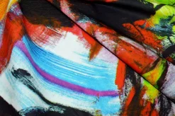 TESSUTO PURO COTONE FANTASIA ASTRATTA MULTICOLOR