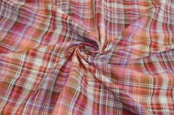 TESSUTO PURO COTONE MADRAS A QUADRI