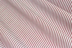 TESSUTO PURO COTONE RIGATINO GOFFRATO ROSSO