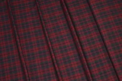 TESSUTO PURO COTONE TARTAN ROSSO GRIGIO