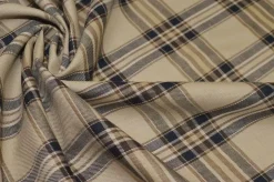 TESSUTO PURO COTONE TARTAN SCACCO BEIGE