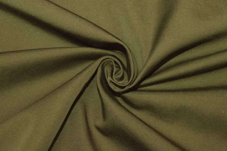 TESSUTO PURO COTONE VERDE OLIVA