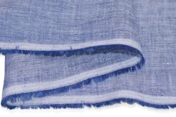 TESSUTO PURO LINO AZZURRO MELANGE