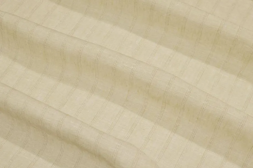 TESSUTO PURO LINO CREMA CON RIGHINO LUREX