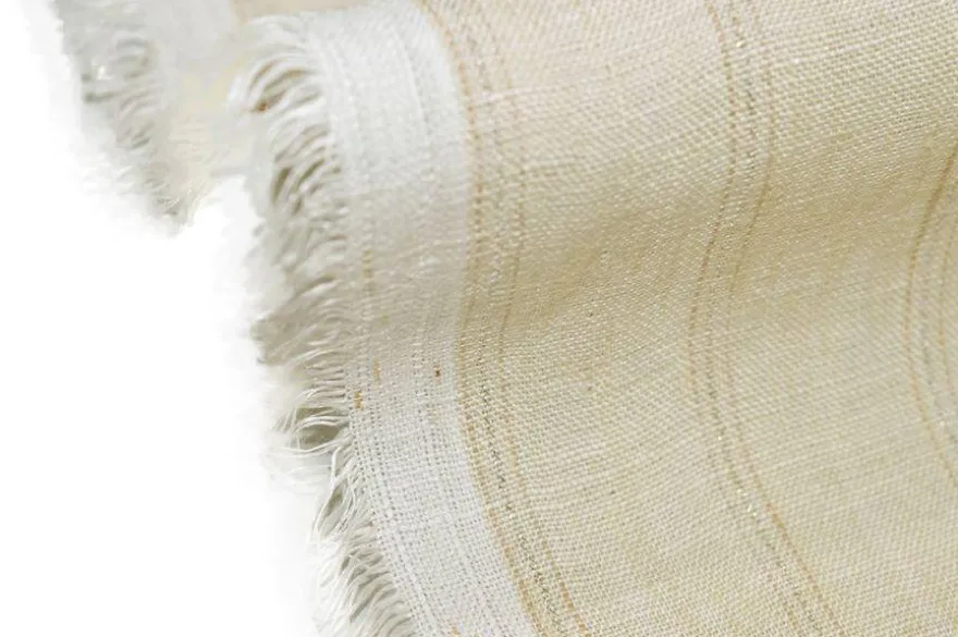 TESSUTO PURO LINO CREMA CON RIGHINO LUREX