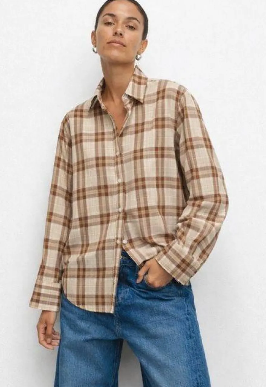 TESSUTO PURO LINO DA CAMICERIA SCACCO BEIGE