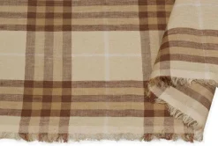 TESSUTO PURO LINO DA CAMICERIA SCACCO BEIGE