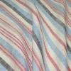 TESSUTO PURO LINO FANTASIA RIGATA ROSSA BLU