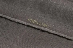 TESSUTO PURO LINO GRIGIO/FANGO