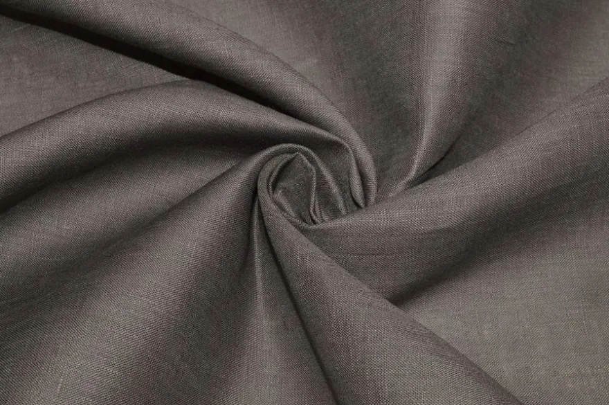 TESSUTO PURO LINO GRIGIO/FANGO